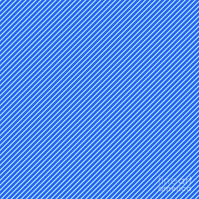 Royalty-Free and Rights-Managed Images - Diagonal Inverted Pencil Stripe Pattern In Day Sky And Azul Blue n.0066 by Holy Rock Design