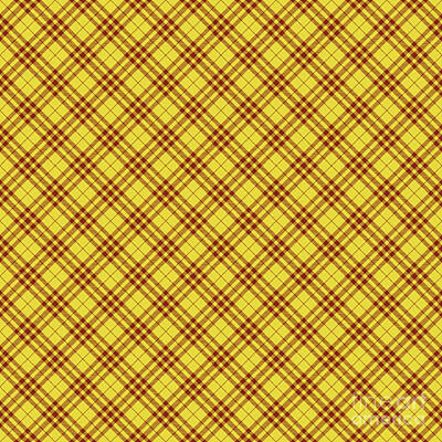 Royalty-Free and Rights-Managed Images - Diagonal Tartan Plaid Pattern In Golden Yellow And Chestnut Brown n.1281 by Holy Rock Design