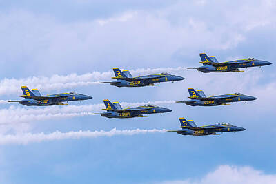 Fantasy Photos - Diamond Formation - Blue Angels 6 by Steve Rich