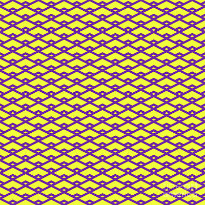 Royalty-Free and Rights-Managed Images - Diamond Grid With Inset Pattern in Sunny Yellow And Iris Purple n.2614 by Holy Rock Design