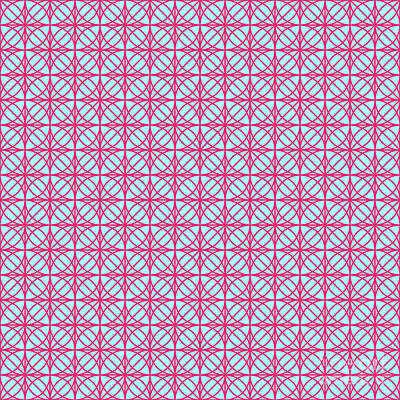 Royalty-Free and Rights-Managed Images - Diamond Star Overlapping Circle Pattern In Light Aqua And Raspberry Pink n.0671 by Holy Rock Design