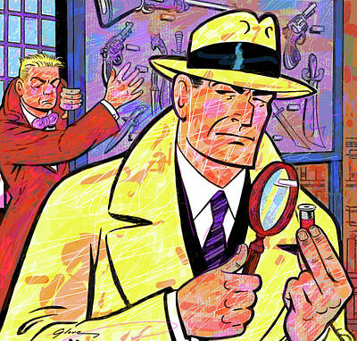 Comics Paintings - Dick Tracy And The Mystery Bullet by David Lloyd Glover