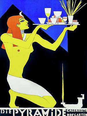 Wine Drawings - Die Pyramide Wine Bar Munich Germany 1930 by M G Whittingham