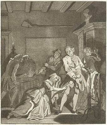 Martini Paintings - Discovery of a lover, Benjamin Martini, after Cornelis Troost, 1777 1780 by Arpina Shop