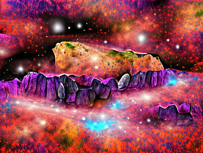 Science Fiction Photos - Distant fantasy galaxy by Karen Foley