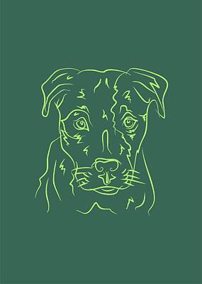 Mammals Digital Art - Dog 6c Green by Ahmad Nusyirwan