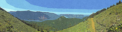 Mammals Paintings - Dog Mountain in WA 1 Vintage Travel Poster by Asar Studios by Celestial Images