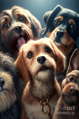Keith Richards Royalty Free Images - Dog selfie Royalty-Free Image by Sabantha