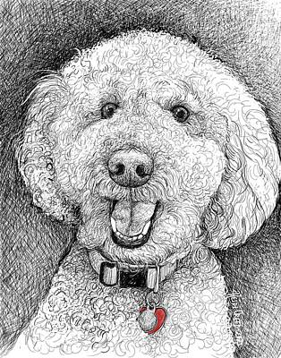 Mammals Drawings - Dog with Heart by Heidi Creed