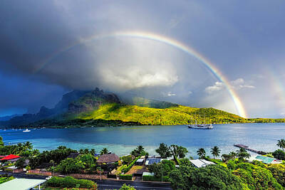 Beach Photo Rights Managed Images - Double Rainbow in Moorea Royalty-Free Image by Dr K X Xhori