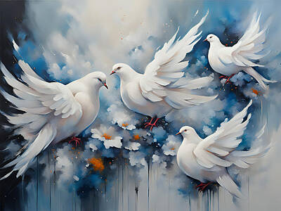 Birds Digital Art - Doves  by Patricia Betts