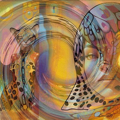 Surrealism Digital Art - Down the Rabbit Hole by Elaine Sonne