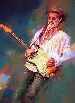 Rock And Roll Mixed Media - Doyle Bramhall 11 by Mal Bray