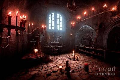The Beach House - Dracula castle Kitchen interior by Benny Marty