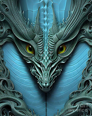 Fantasy Digital Art - Dragon by Mary Machare