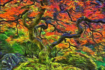 Fantasy Digital Art Rights Managed Images - Dragon Tree Royalty-Free Image by Mark Kiver