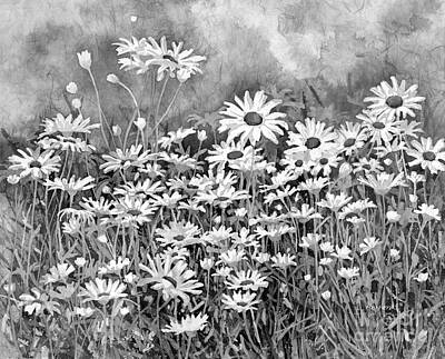 Donut Heaven - Dreaming Daisies in Black and White by Hailey E Herrera