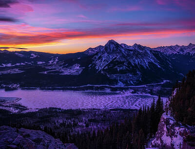 Moose Art - Dreamy Sunrise Over the Canadian Rockies by Yves Gagnon