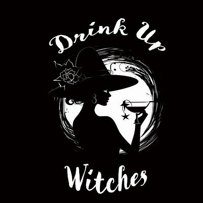 Food And Beverage Drawings - Drink Up Witches by Karen Foley