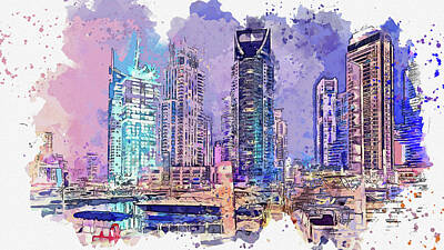 City Scenes Paintings - .Dubai, United Arab Emirates, UAE - No 0975 by Celestial Images