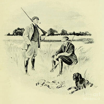 Coy Fish Michael Creese Paintings Royalty Free Images - Duck Hunting 1910 k8 Royalty-Free Image by Historic illustrations