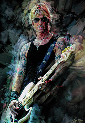 Musician Mixed Media Rights Managed Images - Duff McKagan Royalty-Free Image by Mal Bray