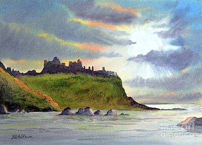 Landscapes Paintings - Dunluce Castle Northern Ireland by Bill Holkham