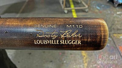 Baseball Royalty-Free and Rights-Managed Images - Dusty Baker Louisville Slugger Bat 5630 by Jack Schultz
