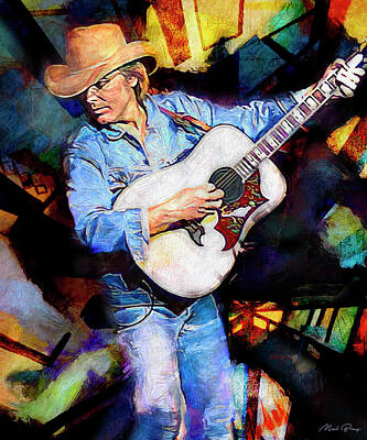 Musician Mixed Media Rights Managed Images - Dwight Yoakam Royalty-Free Image by Mal Bray