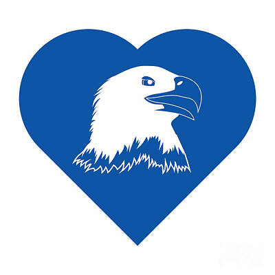 Birds Digital Art - Eagle Cares Blue by College Mascot Designs