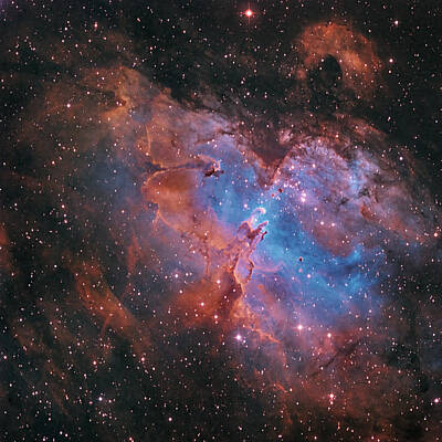 Birds Photo Rights Managed Images - Eagle Nebula In Narrowband Royalty-Free Image by Mike Berenson