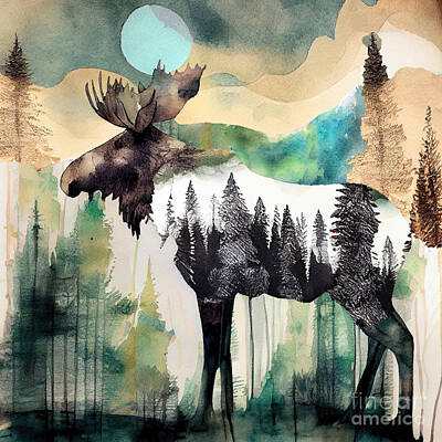 Mammals Paintings - Earthen Wonderland II by Mindy Sommers