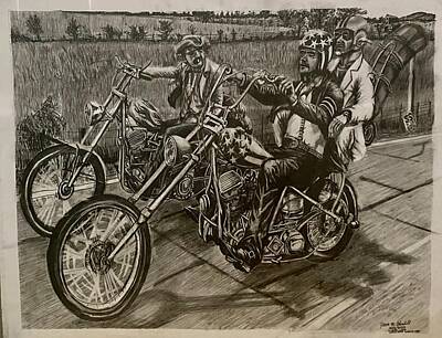 Actors Drawings - Easy Rider by Jason Churchill