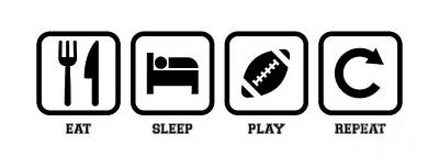Football Digital Art - Eat Sleep Play Football Repeat by College Mascot Designs
