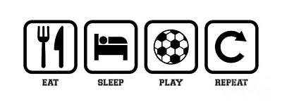 Sports Digital Art - Eat Sleep Play Soccer Repeat by College Mascot Designs