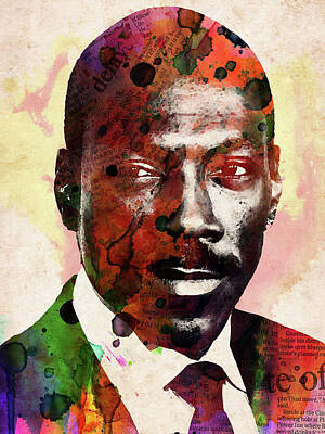 Celebrities Mixed Media - Eddie Murphy colorful portrait by Mihaela Pater