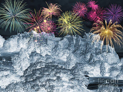 Classic Golf Royalty Free Images - Edinburgh Castle Fireworks Digital Artwork 013 Royalty-Free Image by Douglas Brown