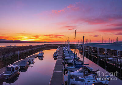 Royalty-Free and Rights-Managed Images - Edmonds Marina Sunset Skies by Mike Reid