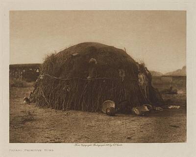 Vintage Oldsmobile Royalty Free Images - Edward S Curtis 1868 1952  Papago Primitive Home 1907 Royalty-Free Image by Artistic Rifki