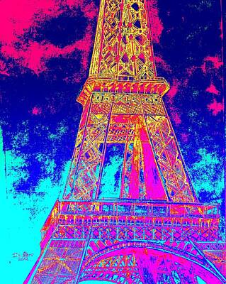 Best Sellers - Paris Skyline Digital Art - Eiffel tower by Irving Starr