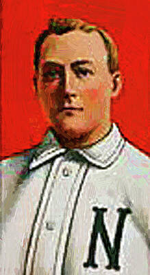 Baseball Royalty-Free and Rights-Managed Images - El Principe De Gales Bud Sharpe Baseball Game Cards Oil Painting   by Celestial Images