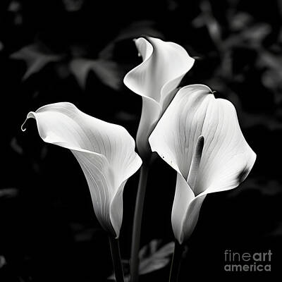 Lilies Digital Art - Elegant calla by Sen Tinel