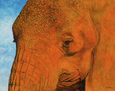 Portraits Mixed Media - Elephant Portrait by Jeff Gettis