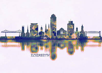 Recently Sold - Abstract Skyline Mixed Media - Elizabeth Skyline by NextWay Art