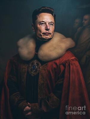 Surrealism Royalty-Free and Rights-Managed Images - Elon  Musk    Surreal  Cinematic  Minimalistic  Shot  by Asar Studios by Celestial Images