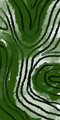 Abstract Digital Art - Elowen 1 - Minimal - Contemporary Abstract Painting - India Green - Black  by Studio Grafiikka