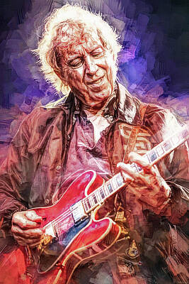 Musicians Mixed Media - Elvin Bishop Band by Mal Bray