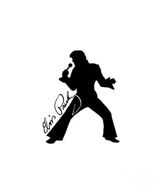 Rock And Roll Digital Art - Elvis Presley Bw by Richard Tabb