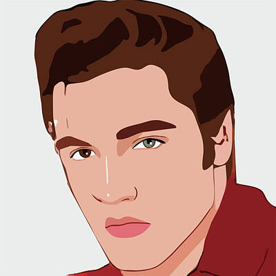 Celebrities Digital Art Royalty Free Images - Elvis Presley Cartoon Portrait 2 Royalty-Free Image by Ahmad Nusyirwan