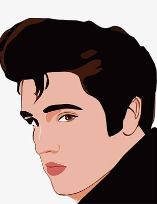 Celebrities Digital Art Royalty Free Images - Elvis Presley Cartoon Portrait 3 Royalty-Free Image by Ahmad Nusyirwan